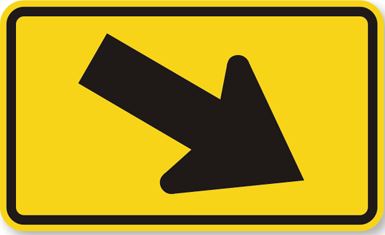 W16-7pR Right Diagonal Arrow Sign