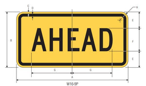 W16-9P Ahead Sign