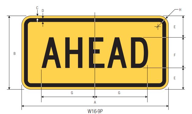 W16-9P Ahead Sign