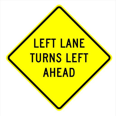 W73A Left Lane Turns Left Ahead